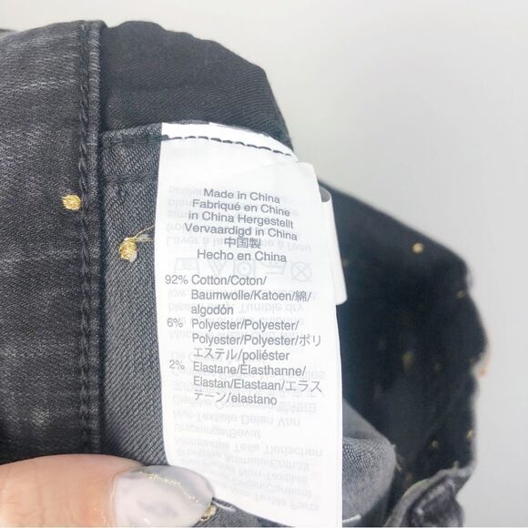 MADEWELL | 10” High Rise Skinny Jeans Black Gold Metallic Dot Women’s Size 24 - Picture 12 of 13